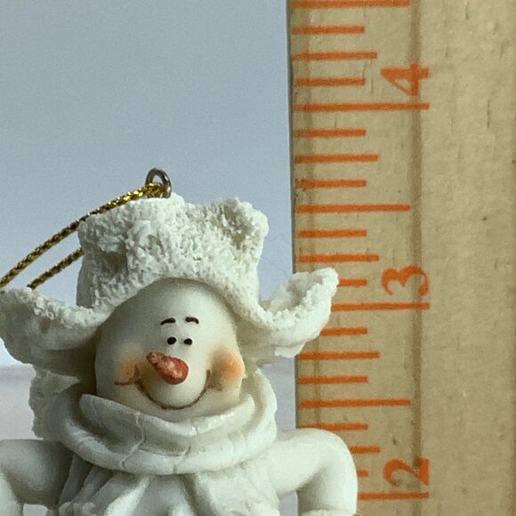 Vtg 2003 Don Mechanic Skiing Snowman 3.5" Ornament Christmas Winter Resin - Picture 5 of 5